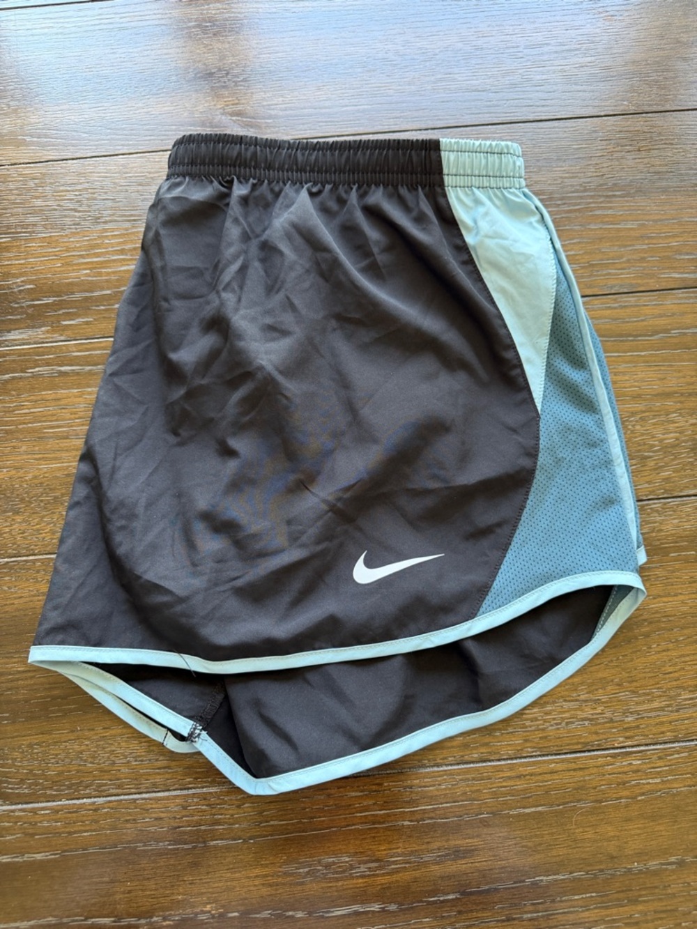 Nike Black Athletic Shorts with Light Blue Trim